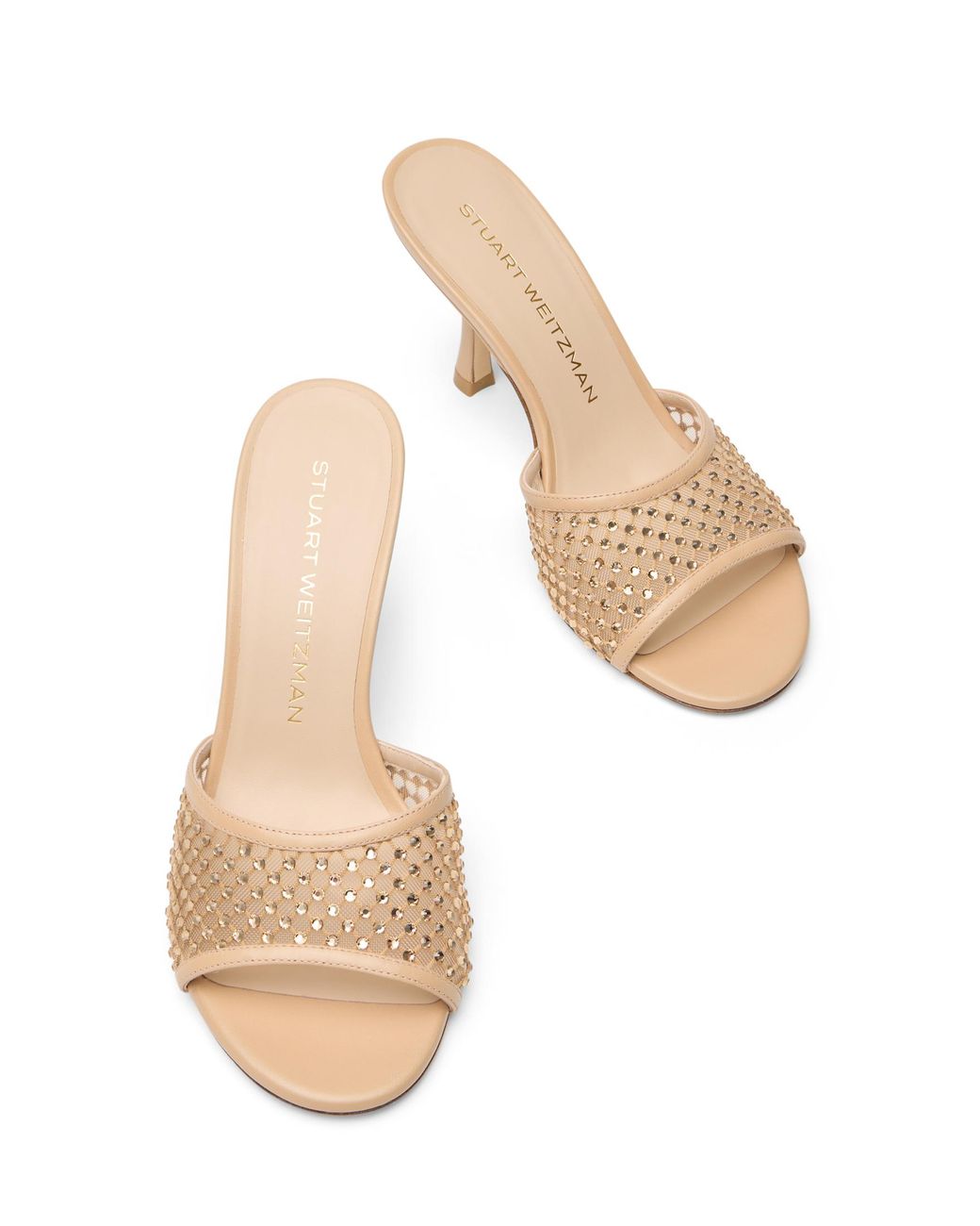 Stuart Weitzman Natural Bareitall Shine Sandal 85