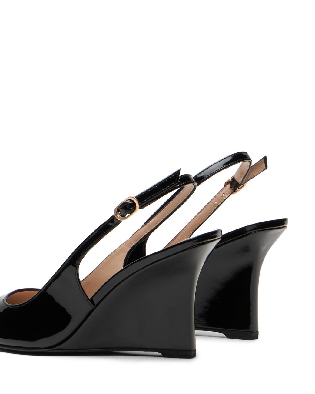 Stuart Weitzman Black Vinnie Sling Wedge 85