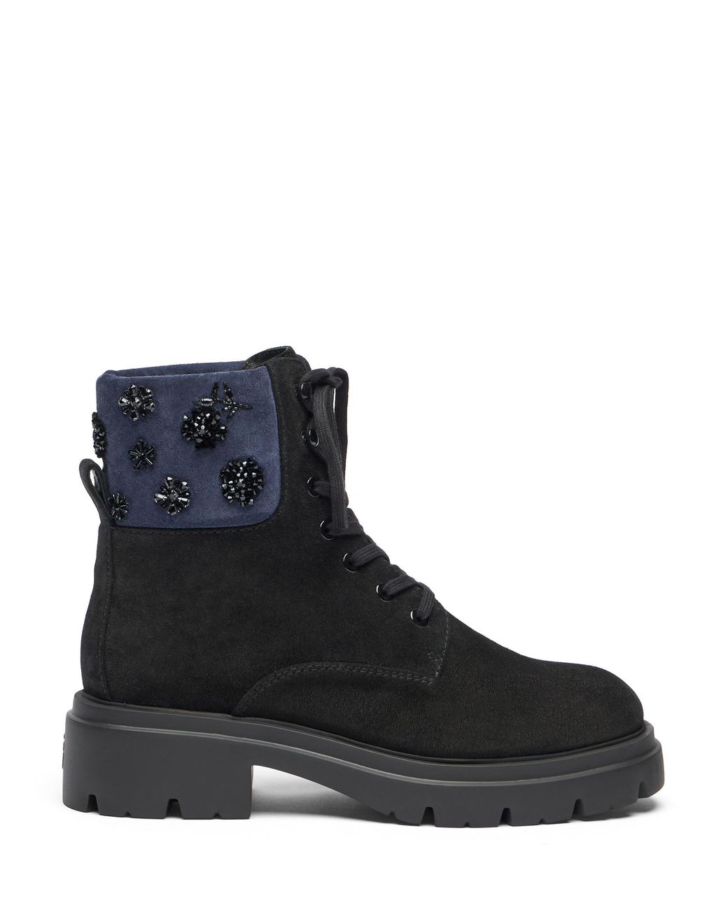 Stuart Weitzman Black Hudson Lace-Up Bootie
