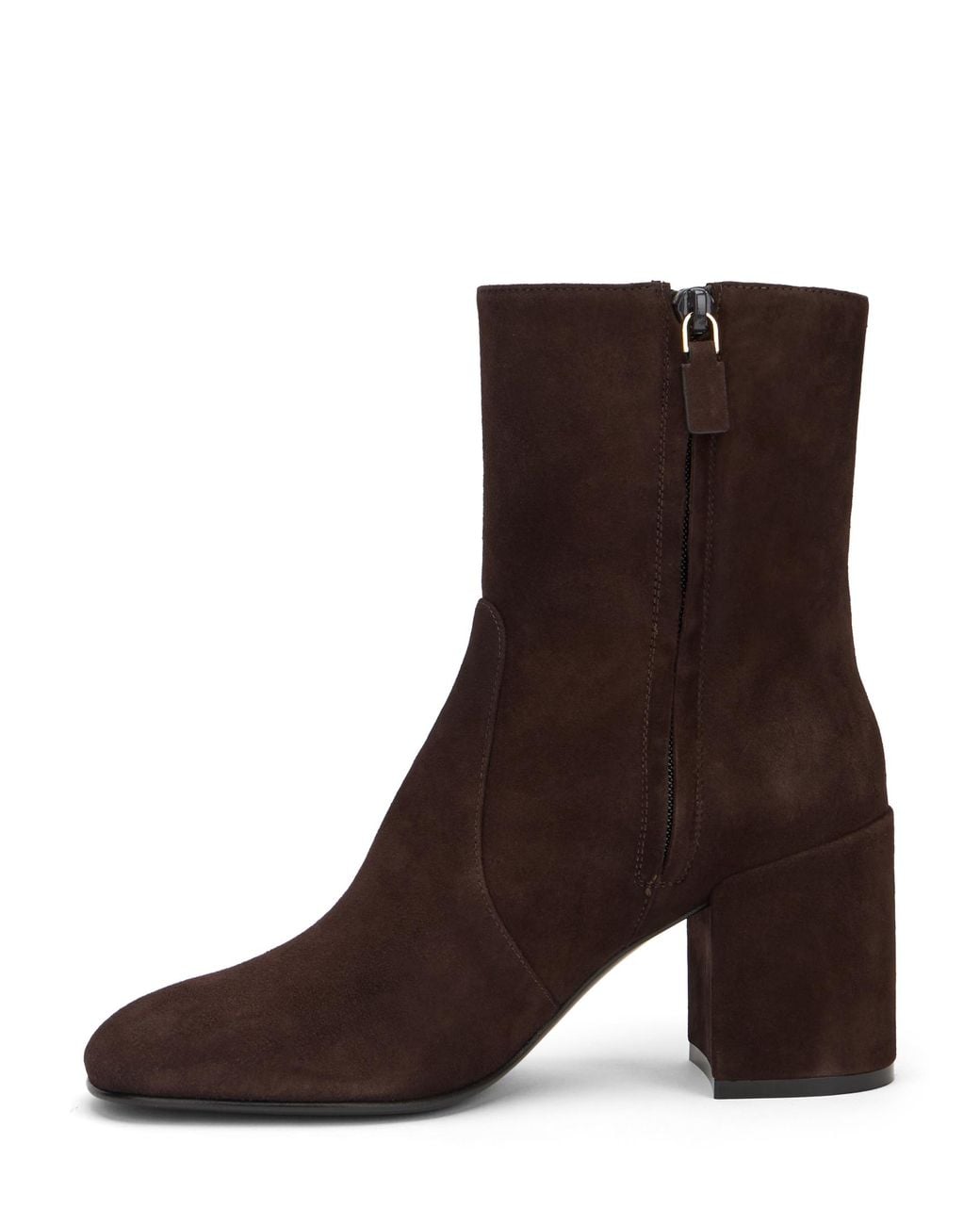 Stuart Weitzman Brown Nubacari Zip Bootie 75
