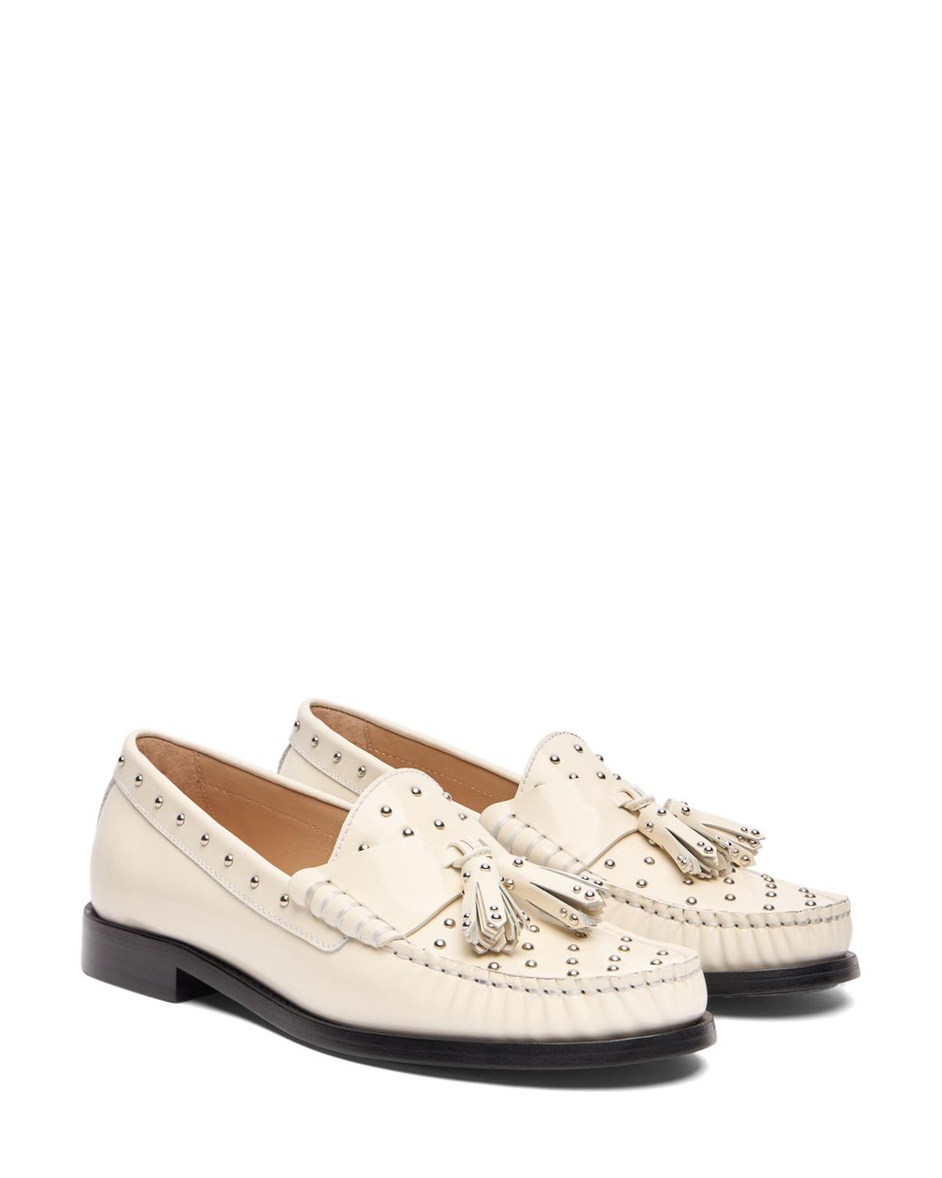 Stuart Weitzman Natural Lottie Sostud Tassel Loafer
