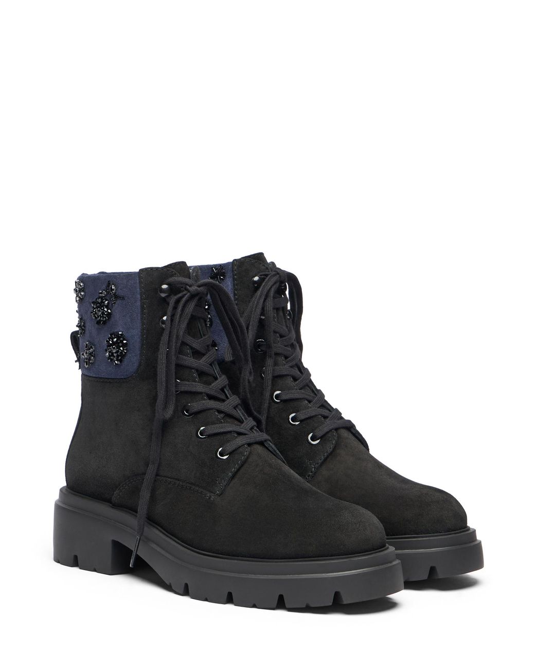 Stuart Weitzman Black Hudson Lace-Up Bootie