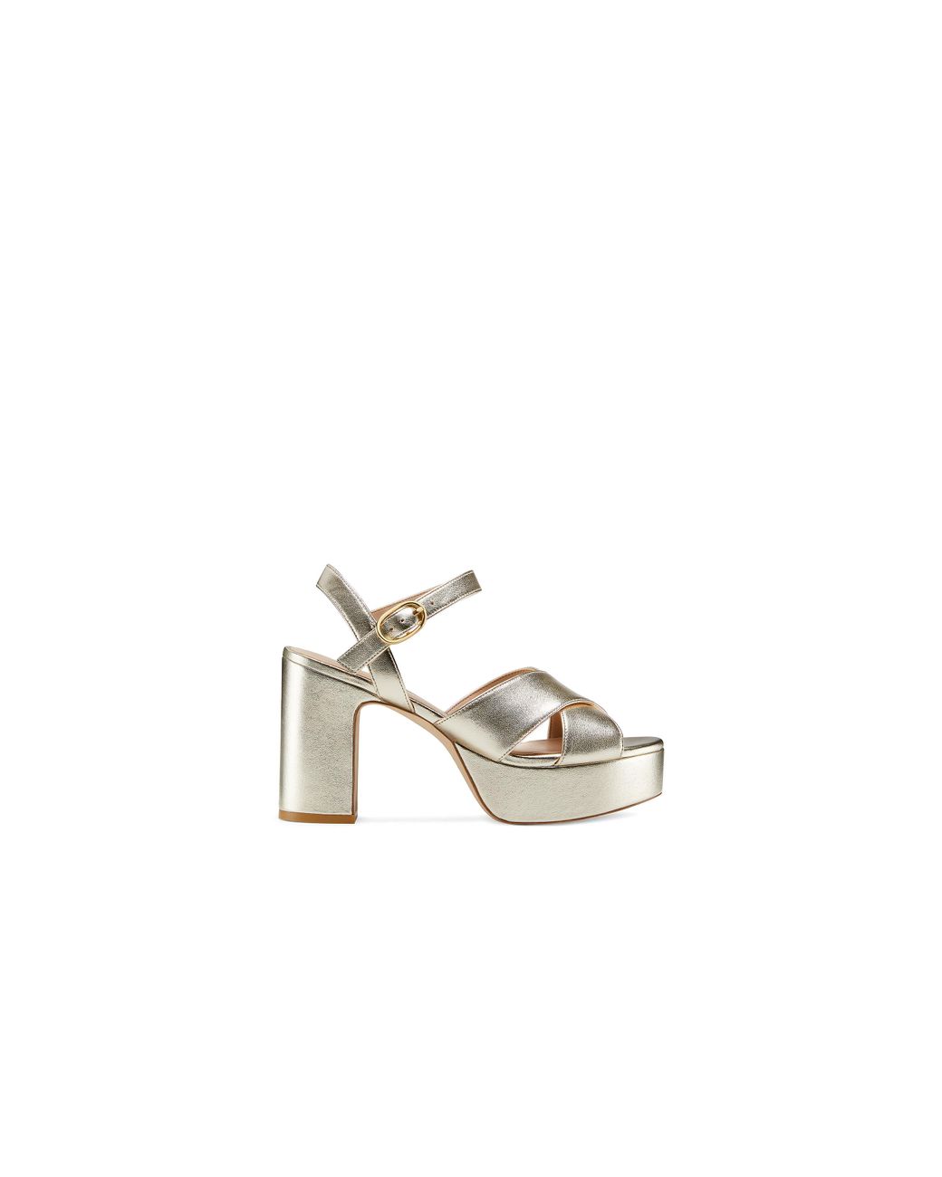 Stuart Weitzman Mariposa Platform 100 Sandal The Sw Outlet In Metallic 