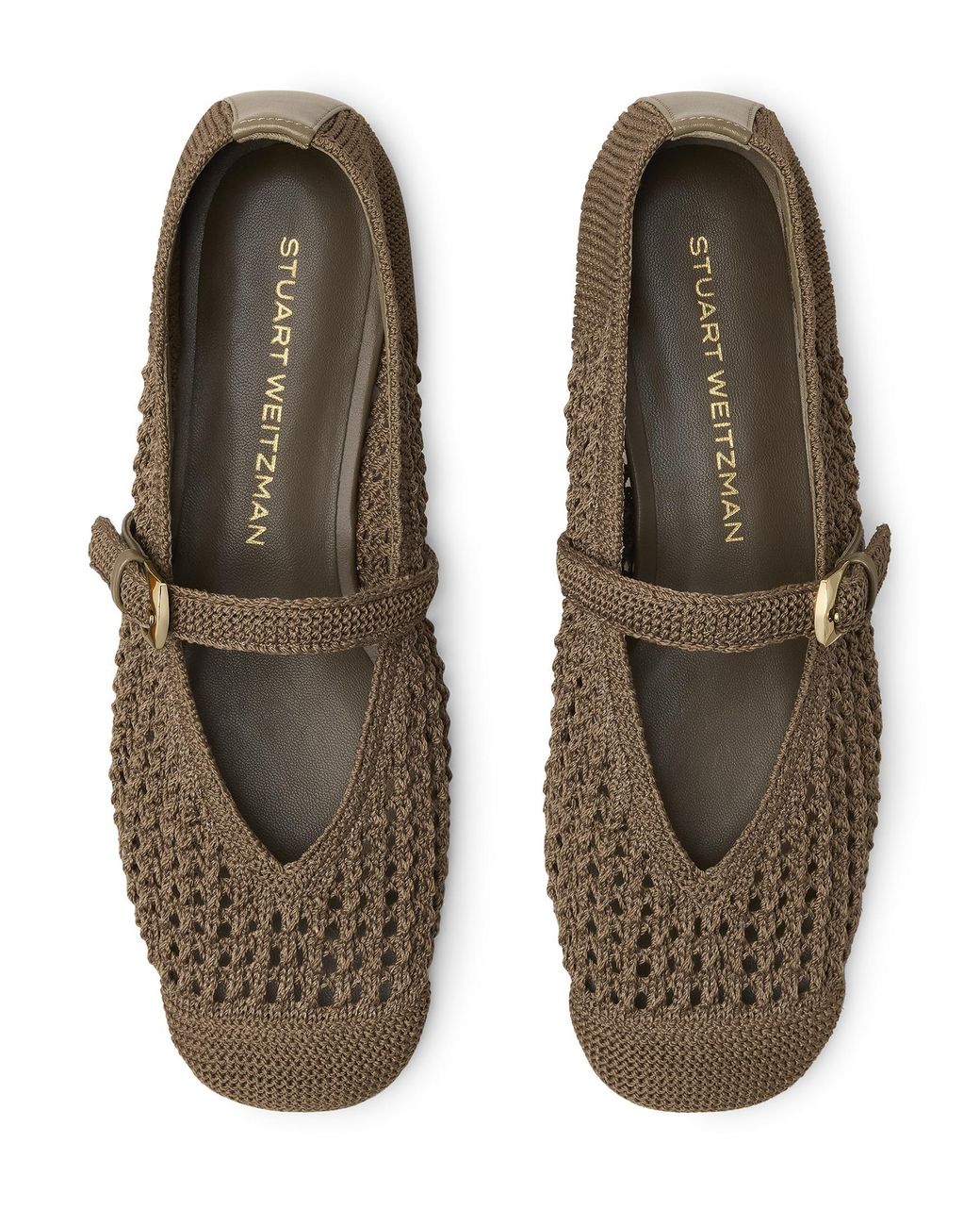 Stuart Weitzman Brown Leora Mary Jane Flat