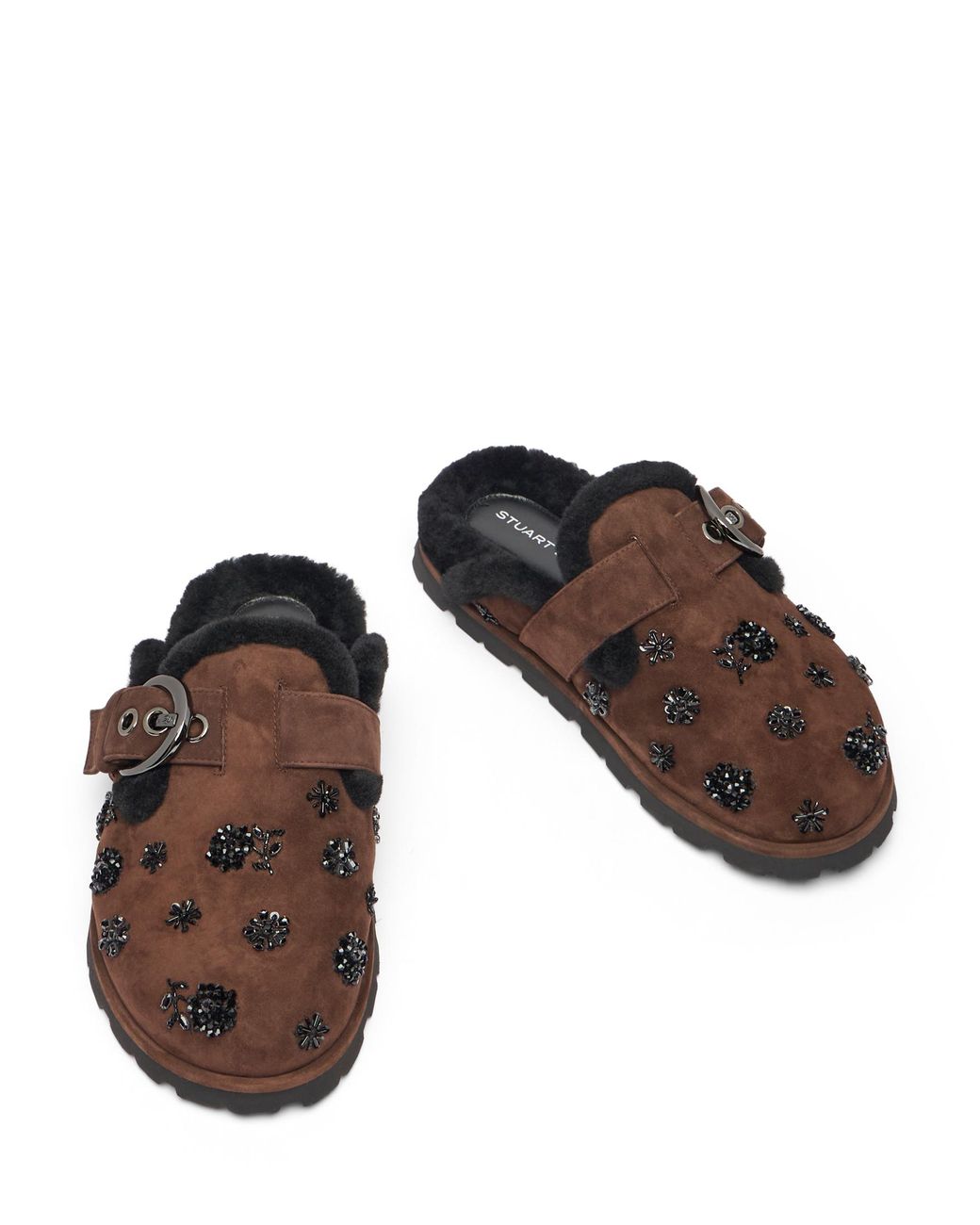 Stuart Weitzman Brown Chrystie Shearling Mule