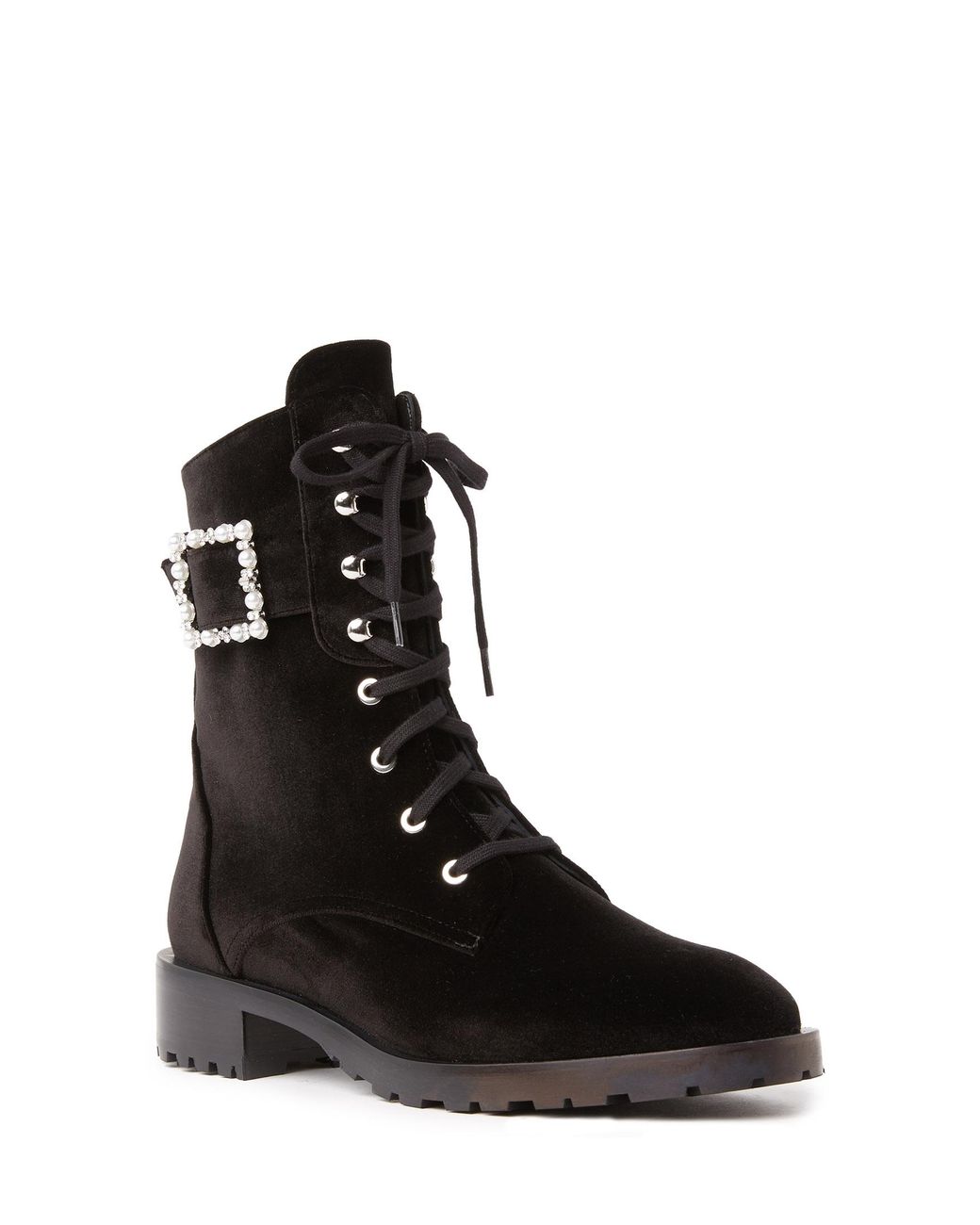 Stuart Weitzman Black Pearl Buckle Bootie