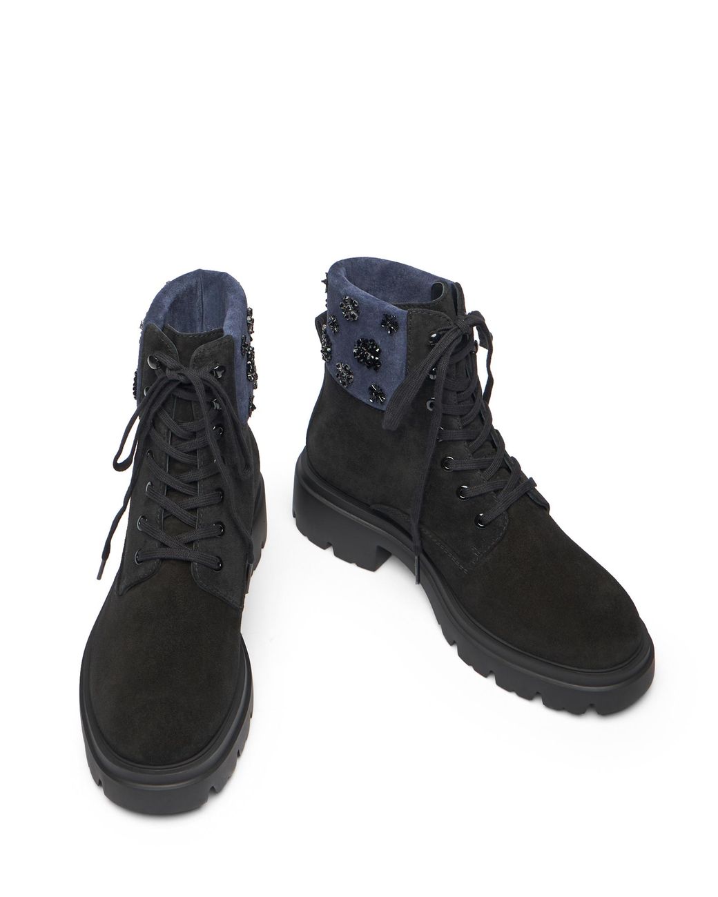 Stuart Weitzman Black Hudson Lace-Up Bootie