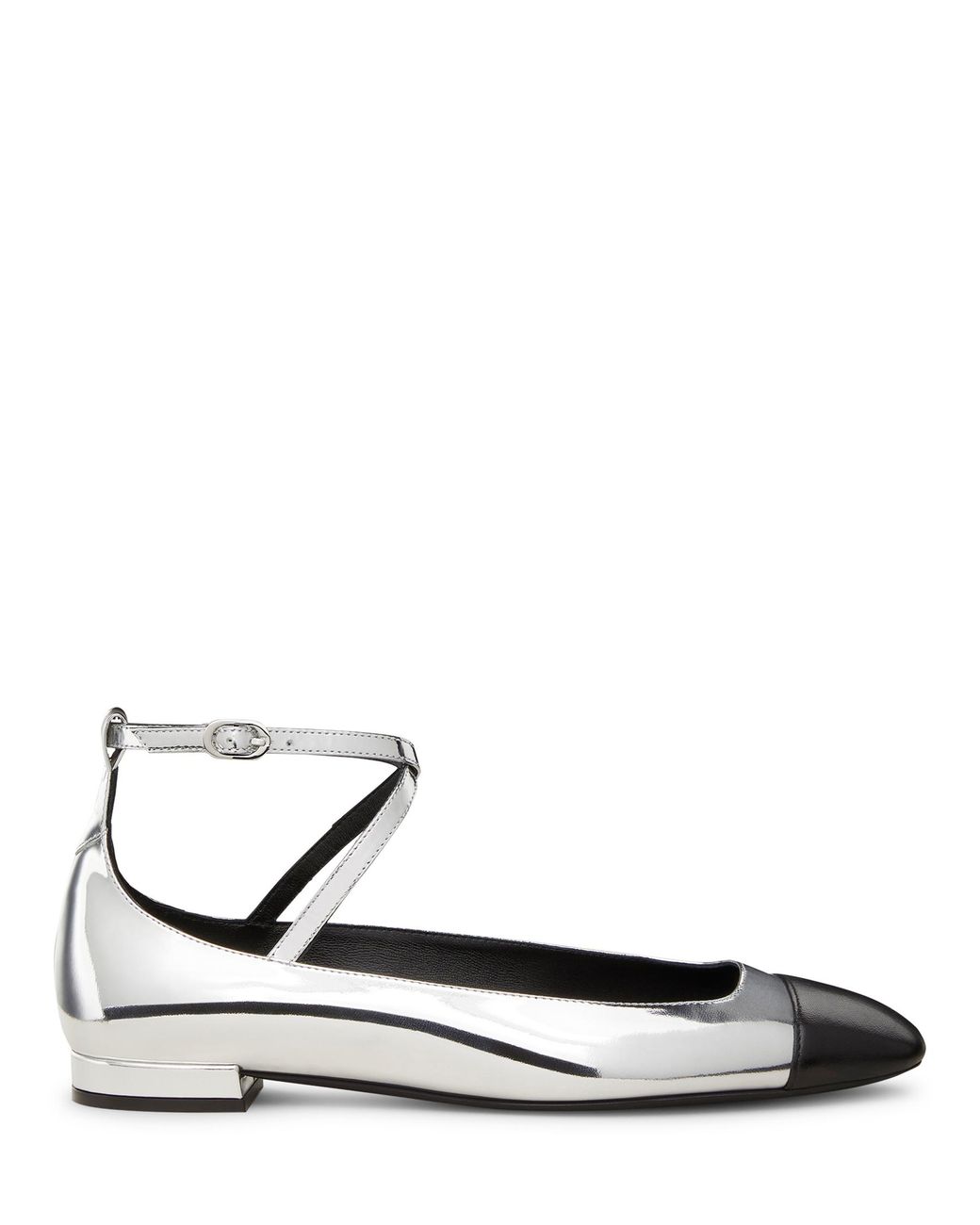 Stuart Weitzman Black Eden Strap Flat