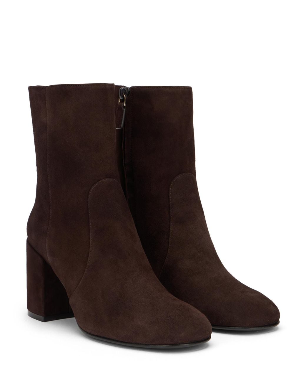 Stuart Weitzman Brown Nubacari Zip Bootie 75