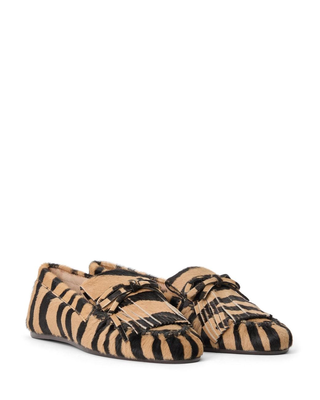Stuart Weitzman Brown Britt Fransen Mokassin