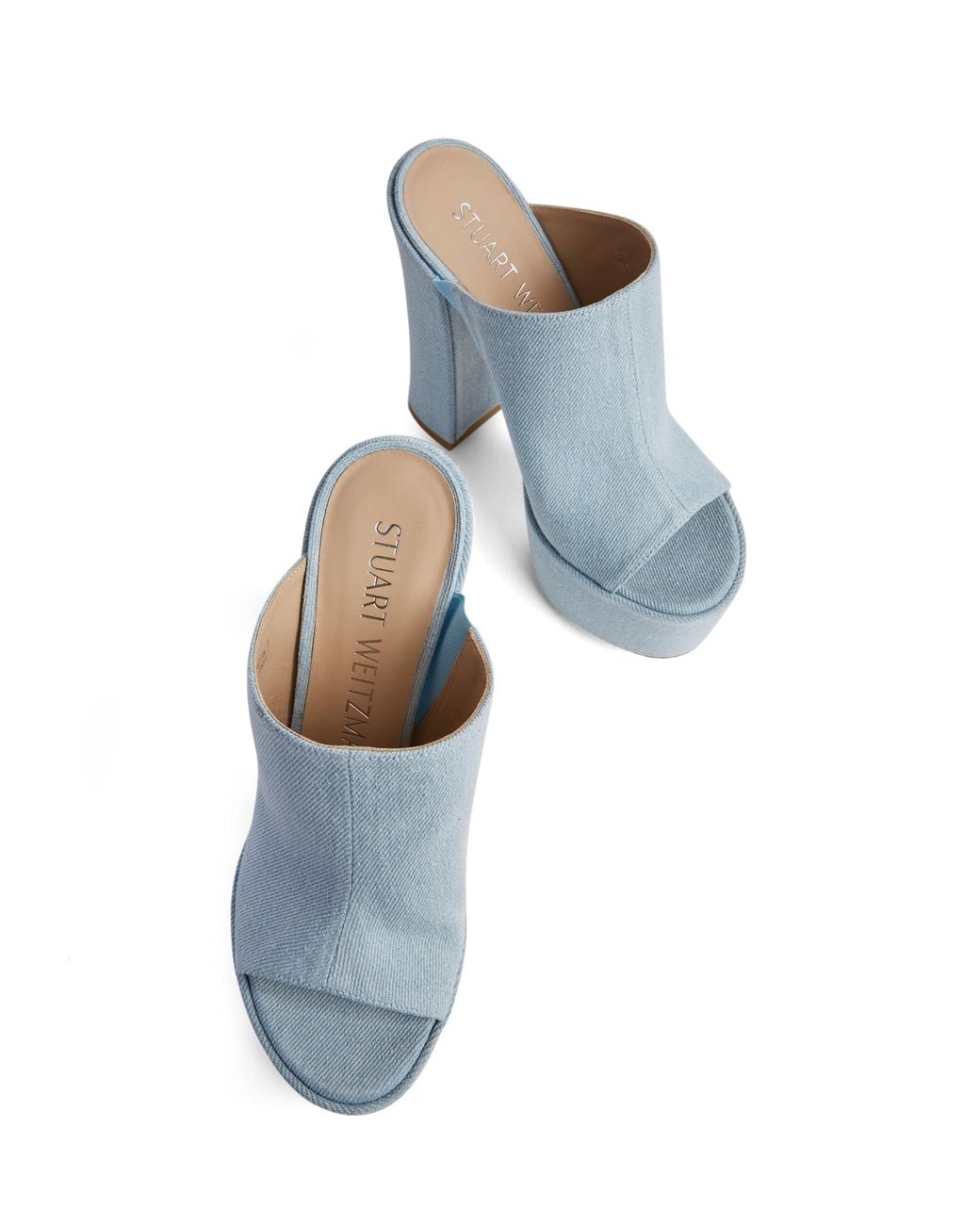 Stuart Weitzman Blue Skyhigh 145 Platform Slide