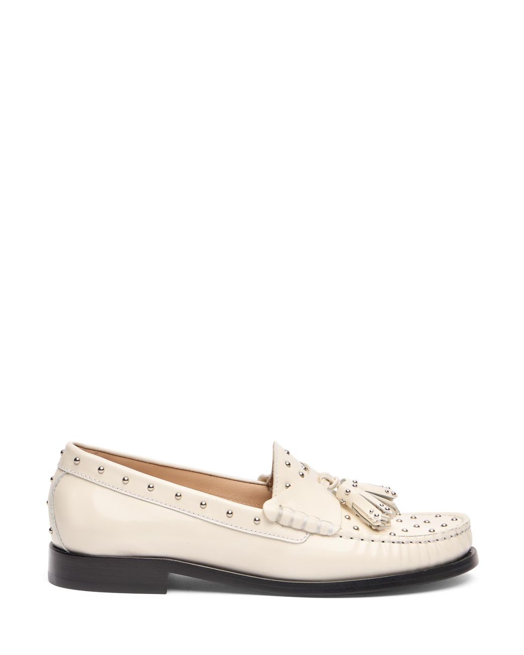 Stuart Weitzman Natural Lottie Sostud Tassel Loafer