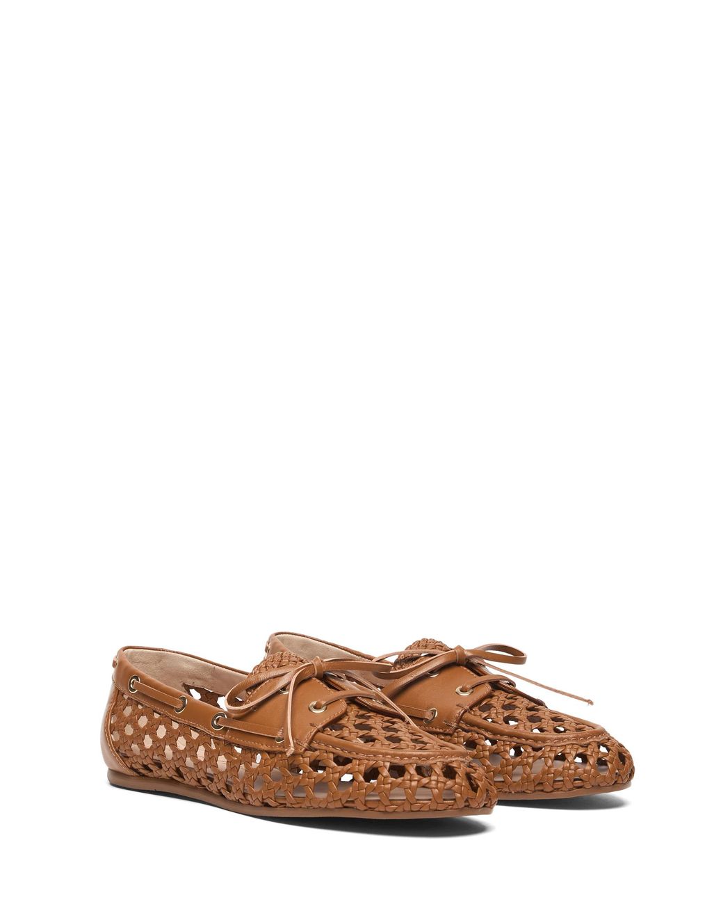 Stuart Weitzman Brown Tinsley Woven Moccasin