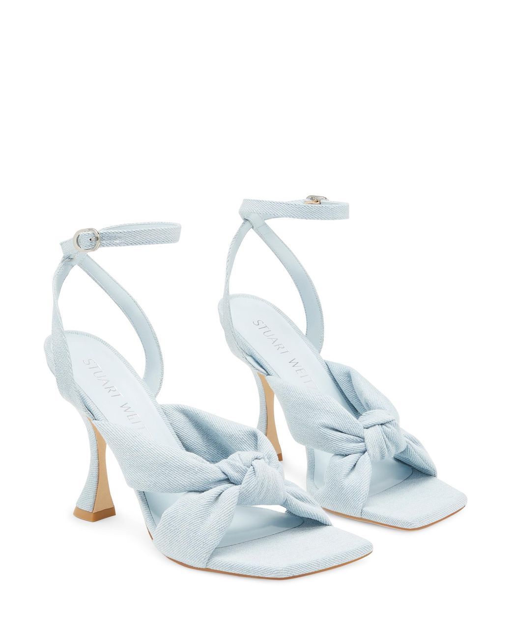 Stuart Weitzman White Playa Ankle Strap 100 Sandal