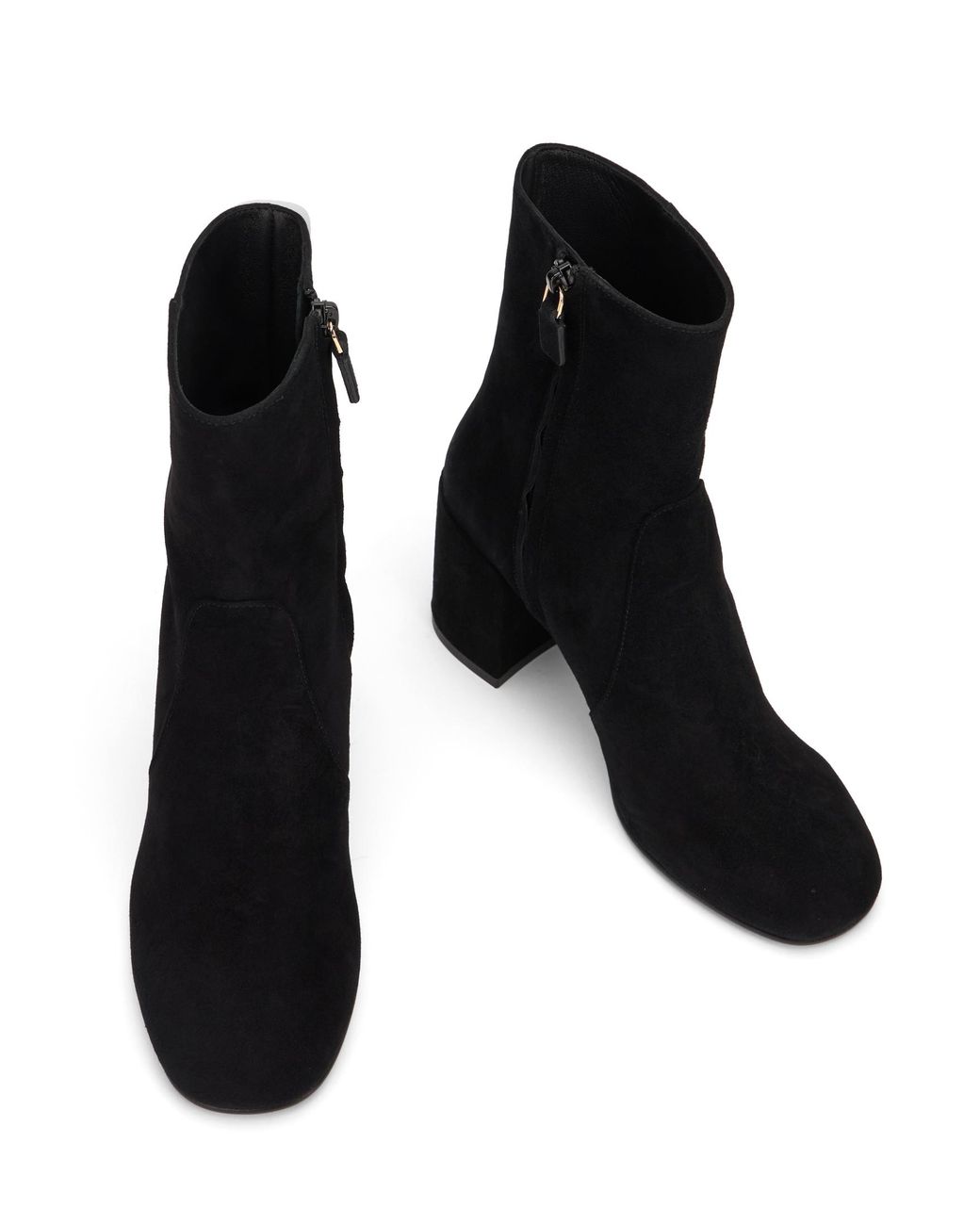 Stuart Weitzman Black Nubacari Zip Bootie 75