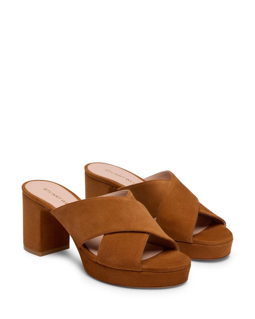 Stuart Weitzman Brown Heeled Mules