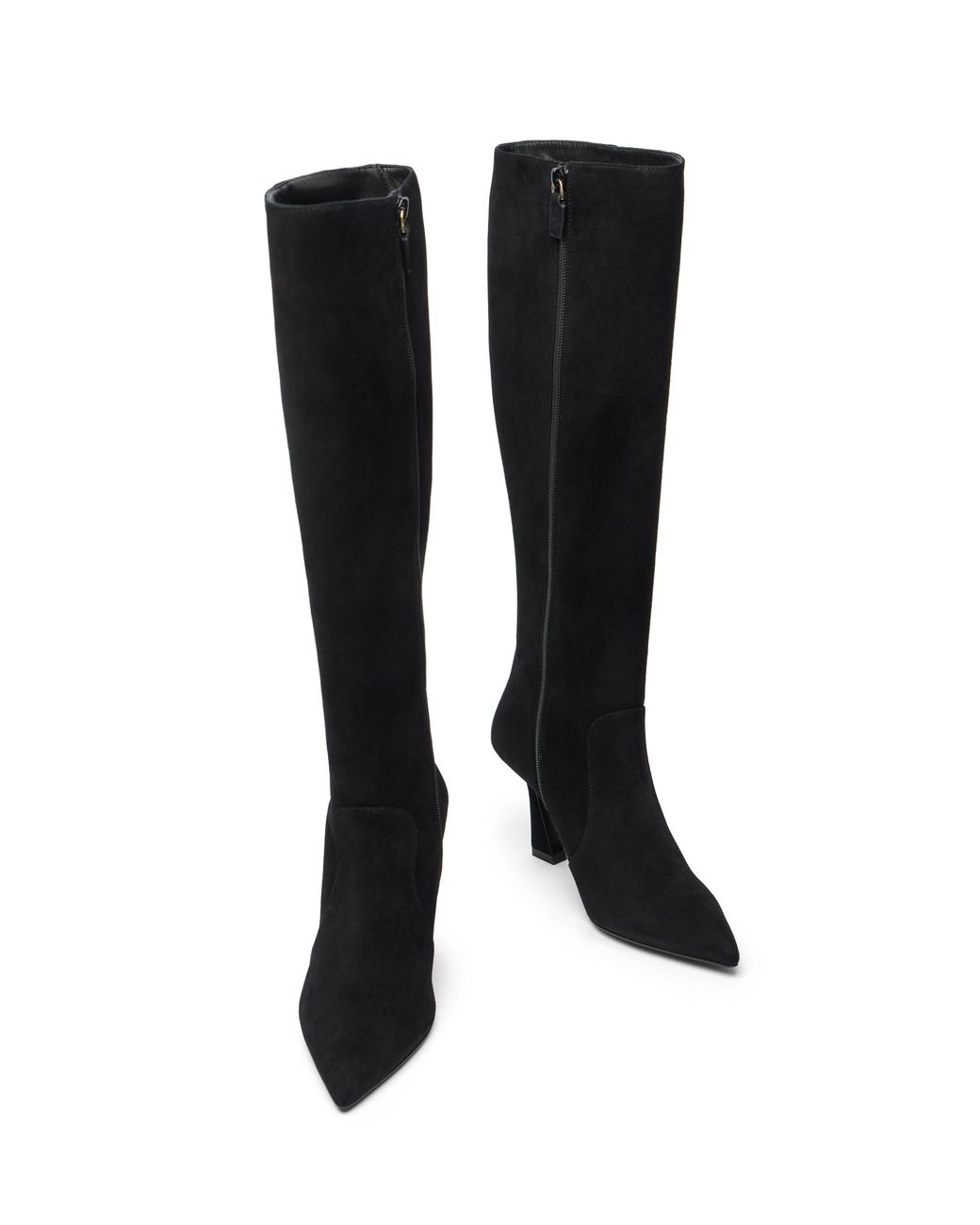 Stuart Weitzman Black Vinnie Zip Boot 85