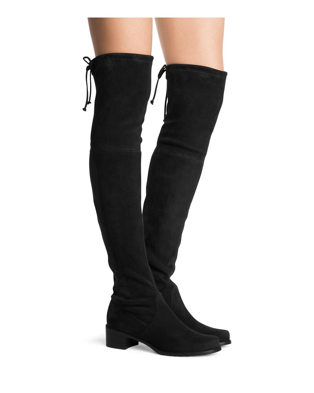 Stuart Weitzman Black Suede Knee-High Boots For