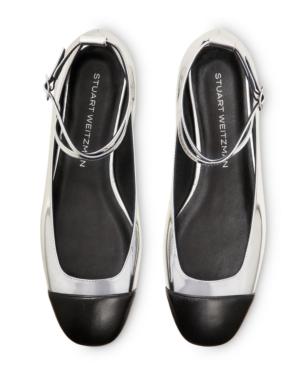 Stuart Weitzman Black Eden Strap Flat