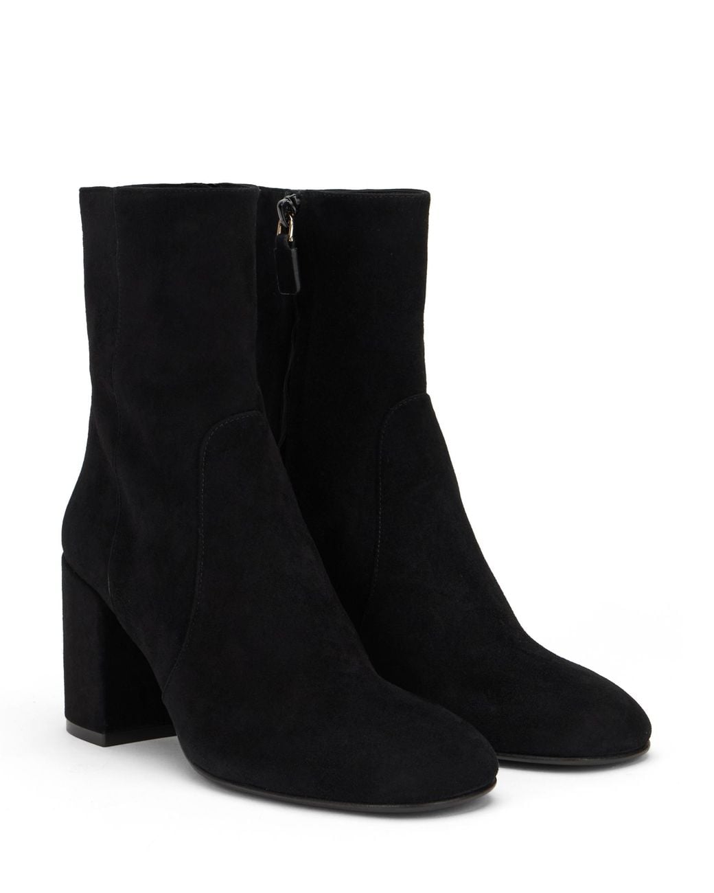 Stuart Weitzman Black Nubacari Zip Bootie 75
