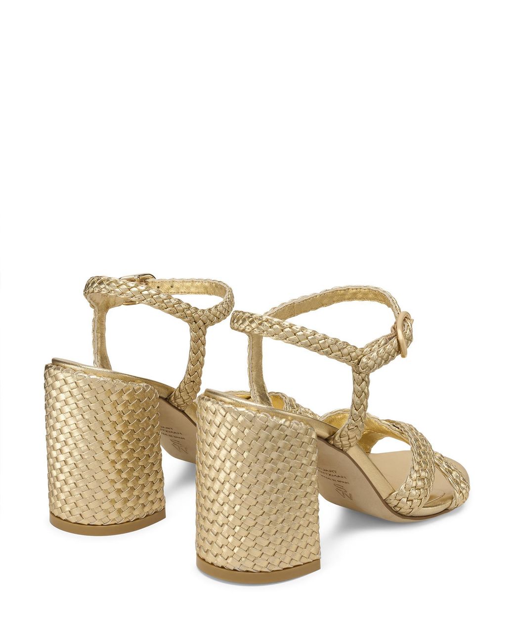 Stuart Weitzman Metallic Alyssa Woven Block 85