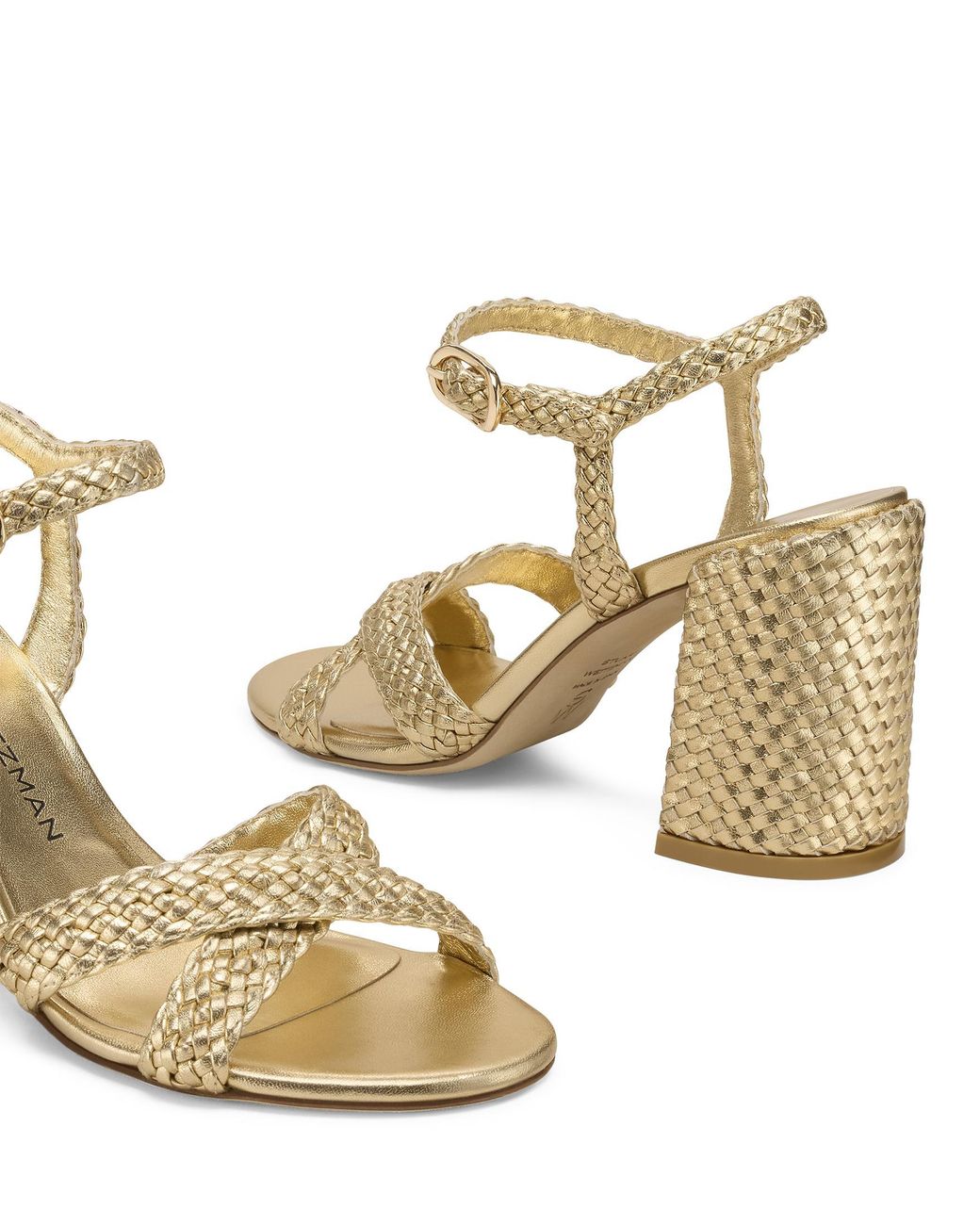 Stuart Weitzman Metallic Alyssa Woven Block 85