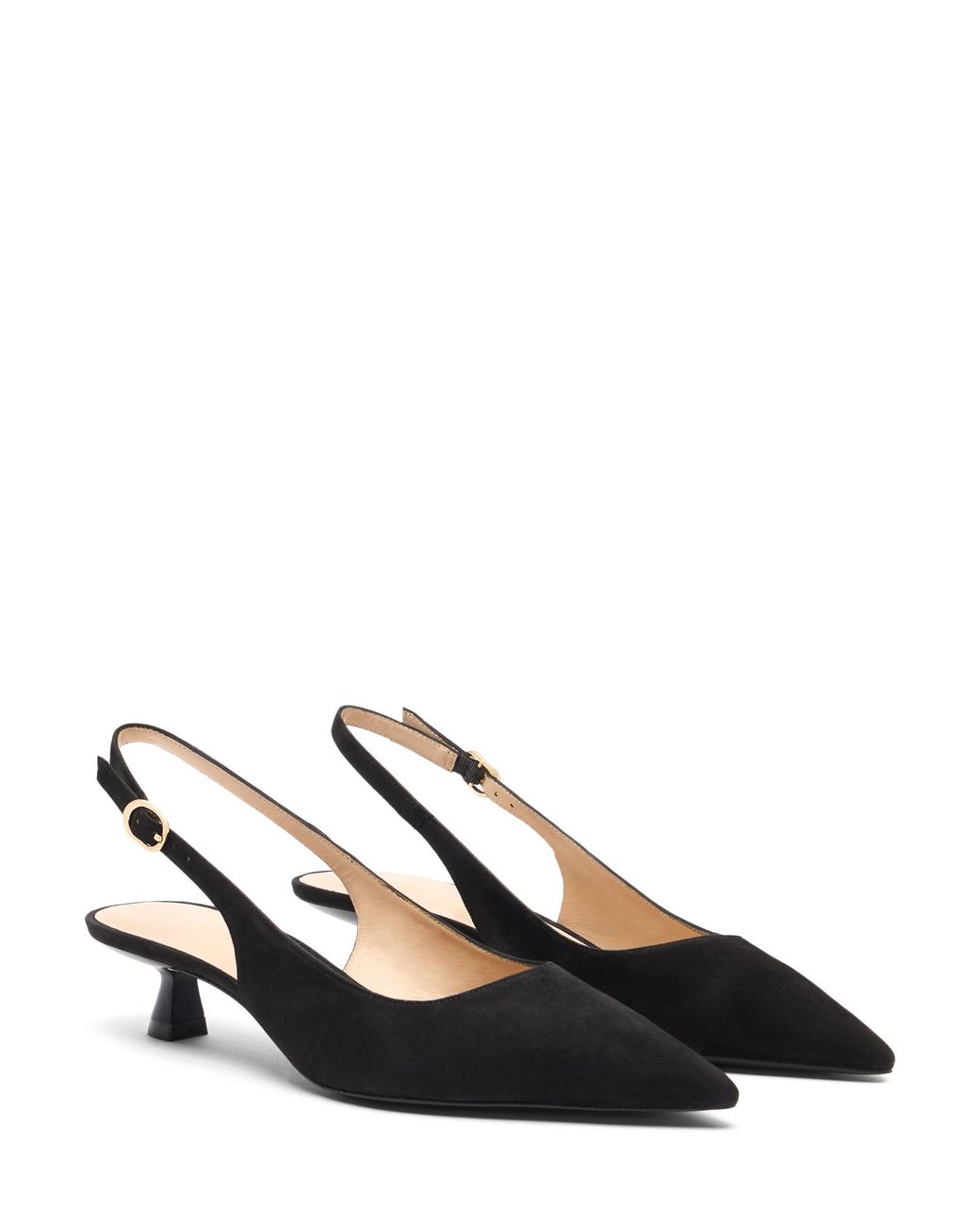 Stuart Weitzman Black Skulpt Slingback 35