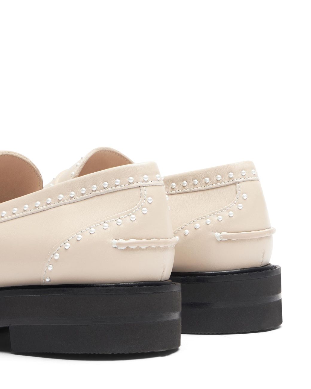 Stuart Weitzman Natural Parker Lift Mini Pearl Loafer