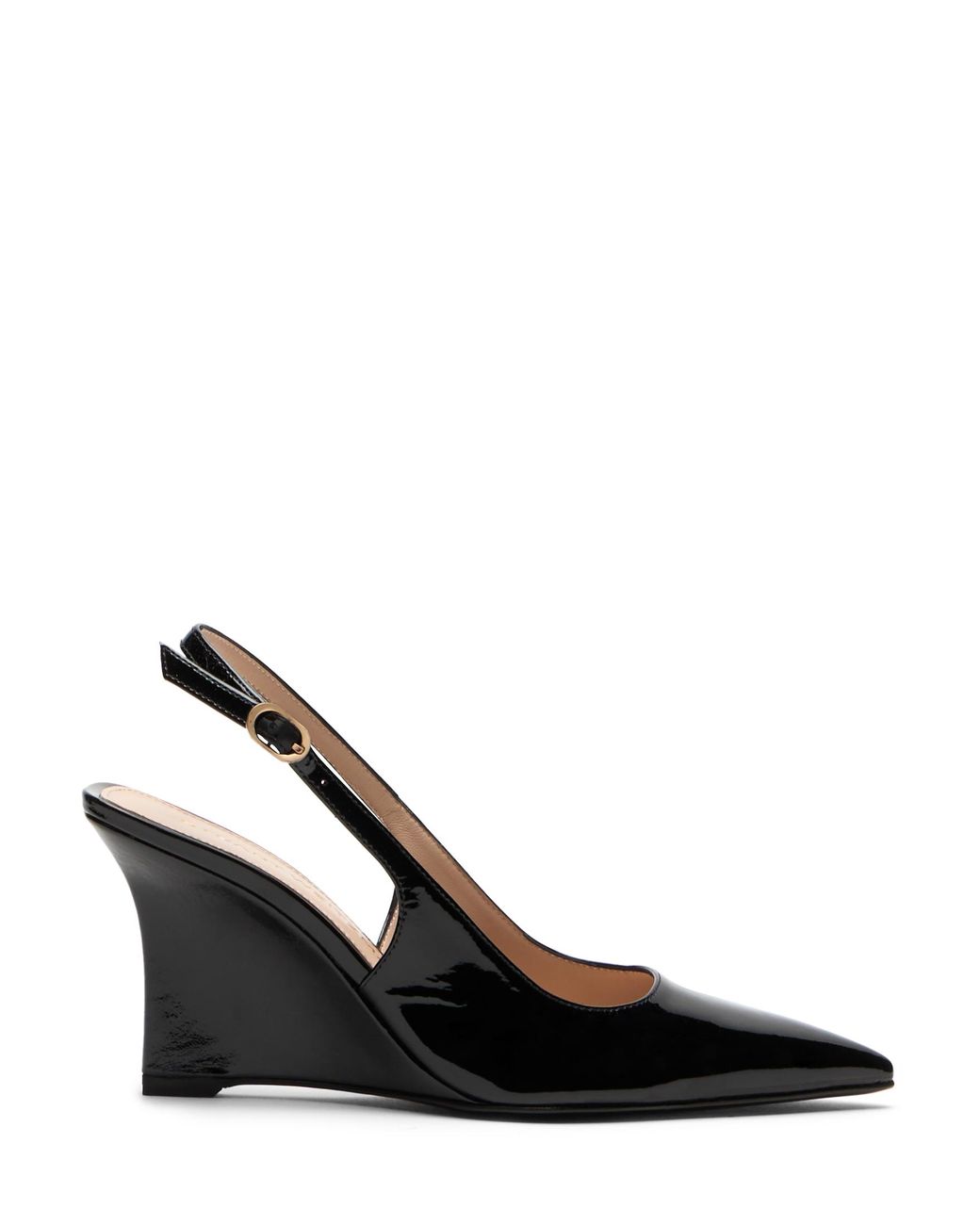 Stuart Weitzman Black Vinnie Sling Wedge 85