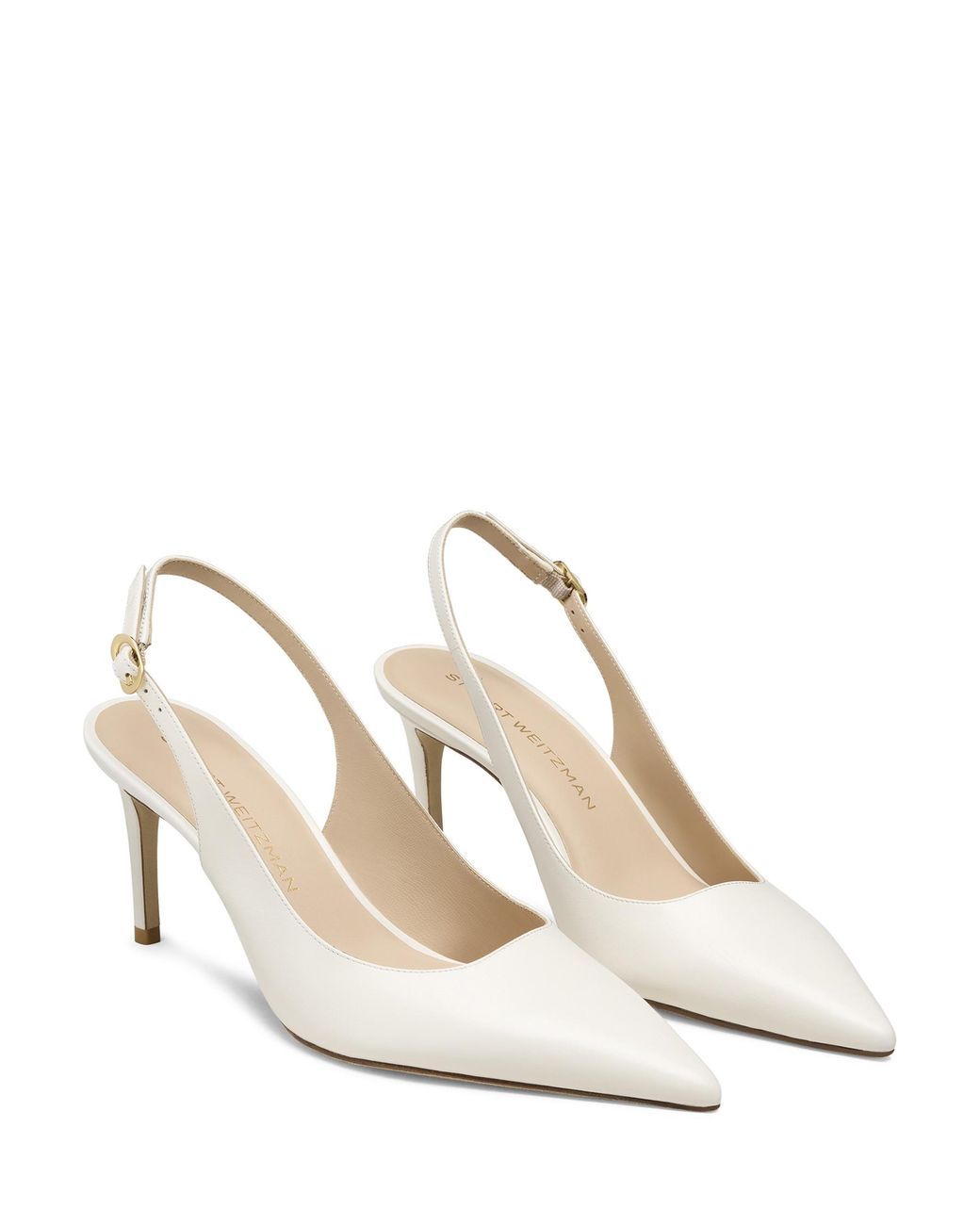 Stuart Power Slingback 75 Stuart Weitzman de color White