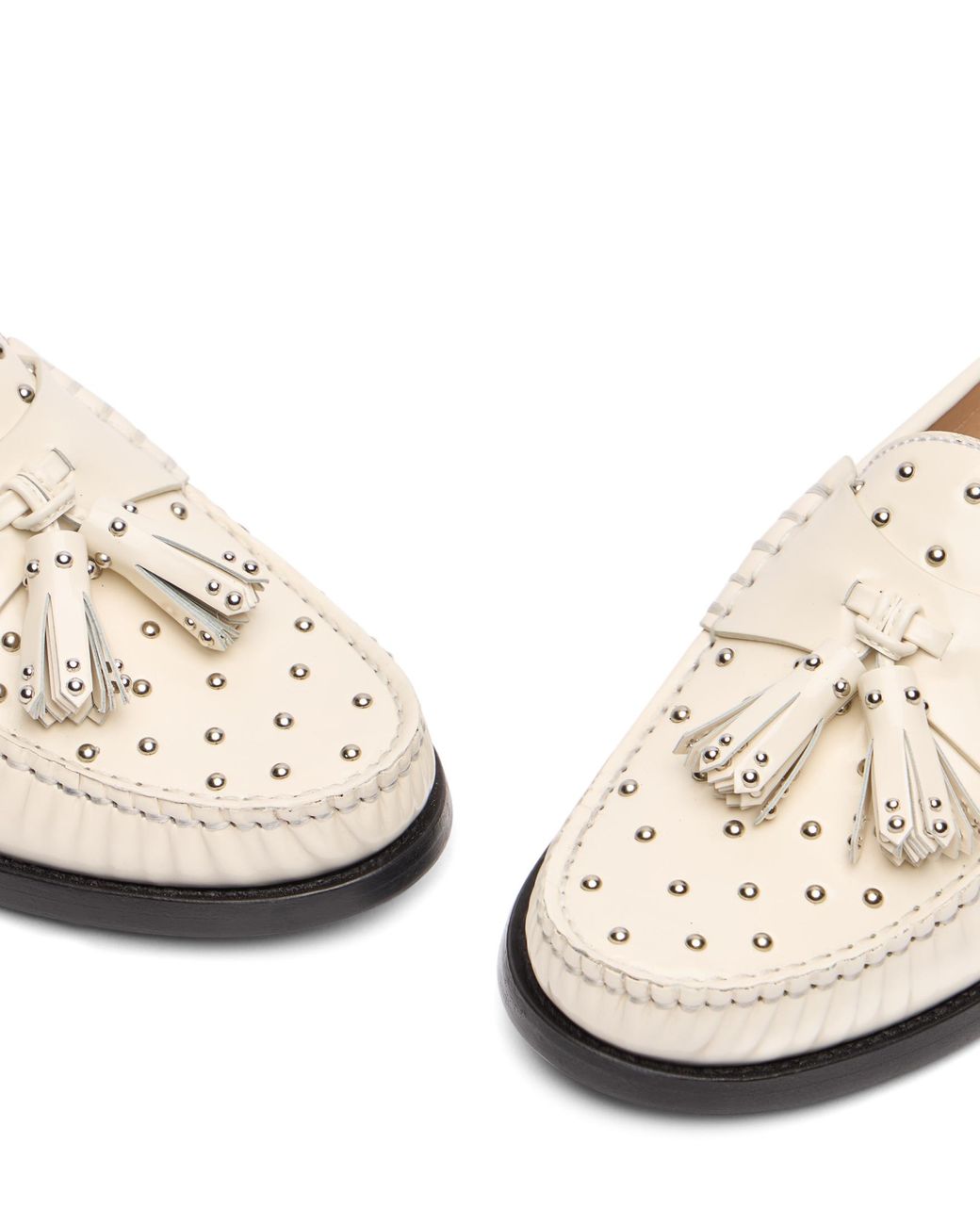 Stuart Weitzman Natural Lottie Sostud Tassel Loafer