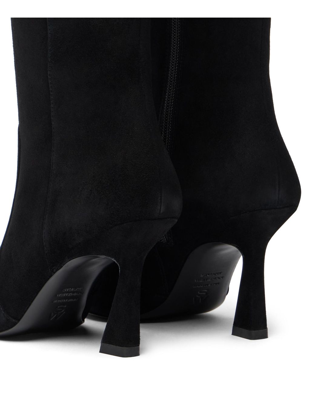 Stuart Weitzman Black Vinnie Zip Boot 85