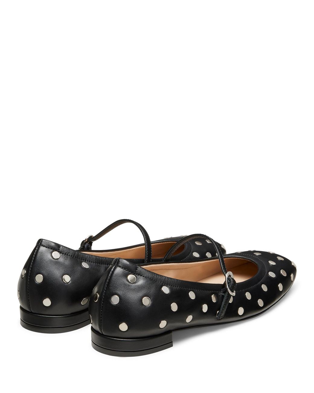 Stuart Weitzman Black Claris Stud Ballet Flat