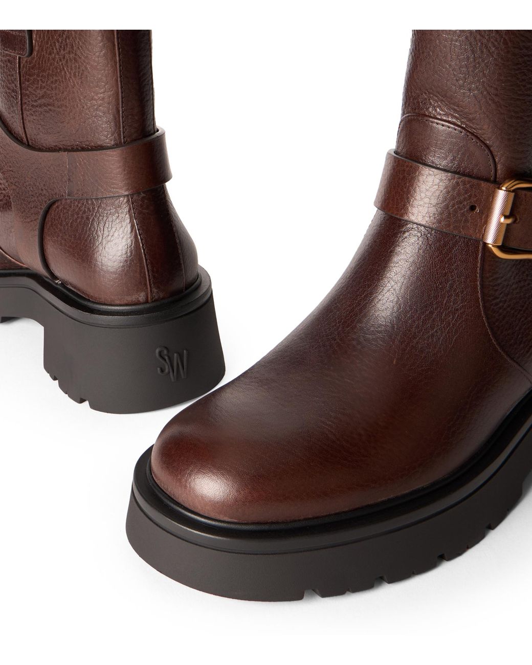 Stuart Weitzman Brown Ren Moto Bootie
