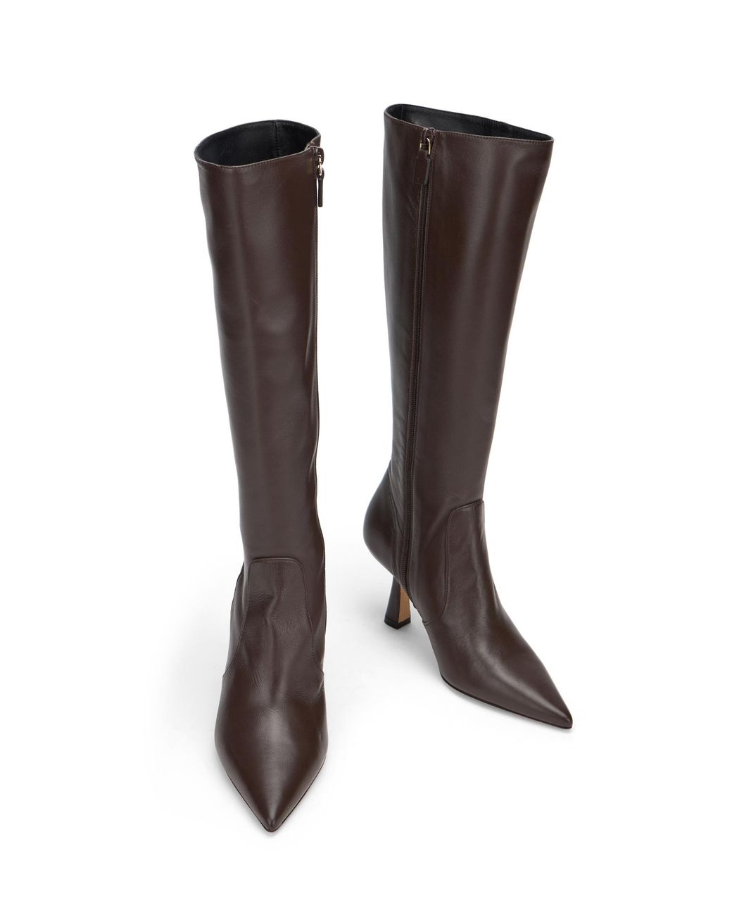 Stuart Super Sculpt Zip Boot 75 di Stuart Weitzman in Brown