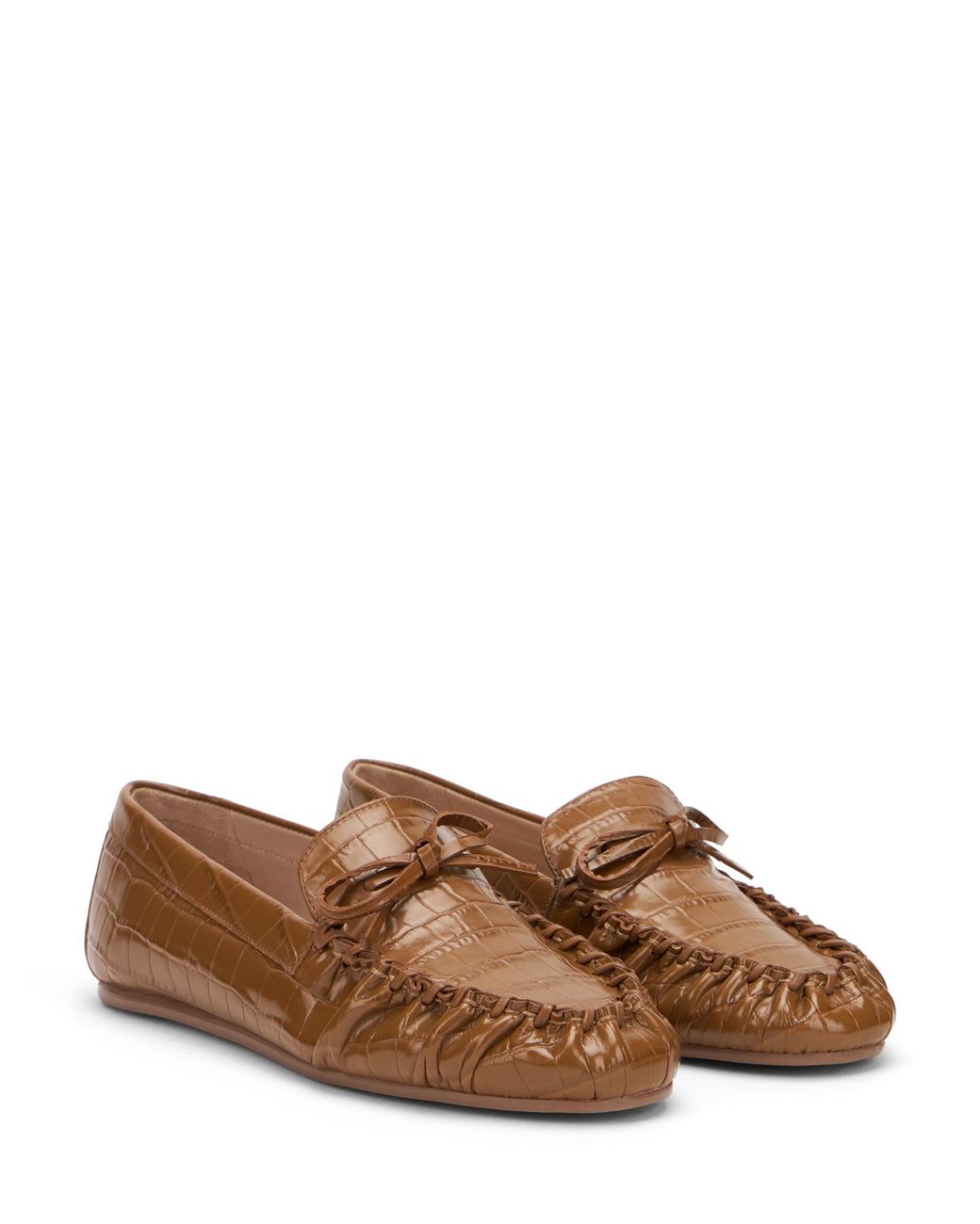 Stuart Weitzman Brown Britt Loafer Mit Schleife