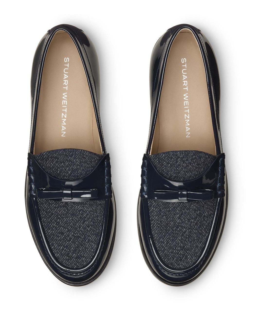 Stuart Weitzman Blue Lottie Bow Loafer
