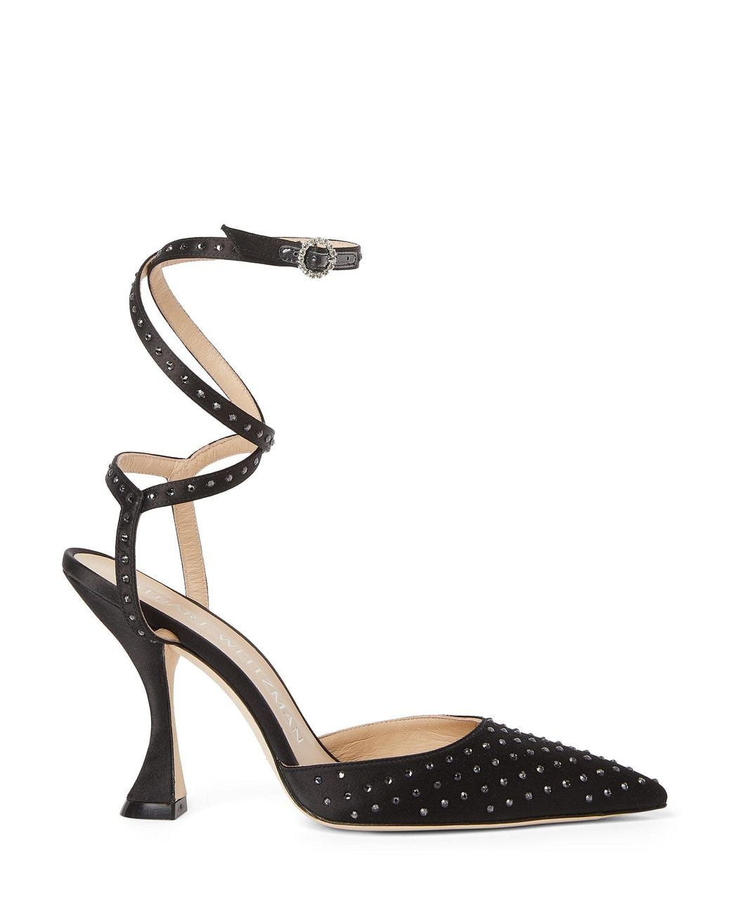 Stuart Weitzman Black Glam Xcurve 100 Wrap Pump