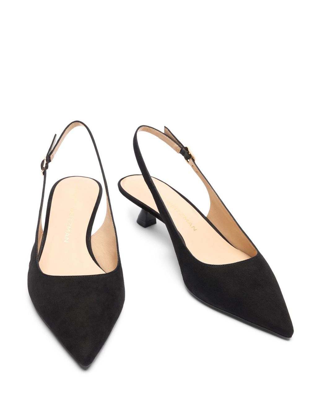 Stuart Weitzman Black Skulpt Slingback 35