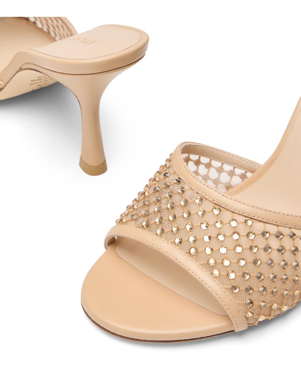 Stuart Weitzman Natural Bareitall Shine Sandal 85