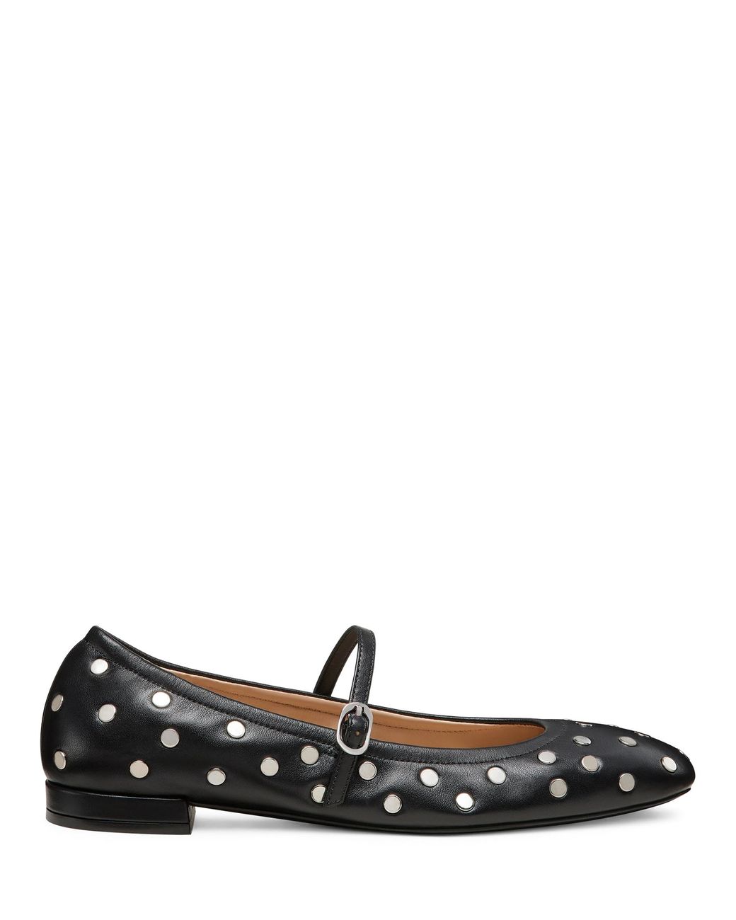 Stuart Weitzman Black Claris Stud Ballet Flat