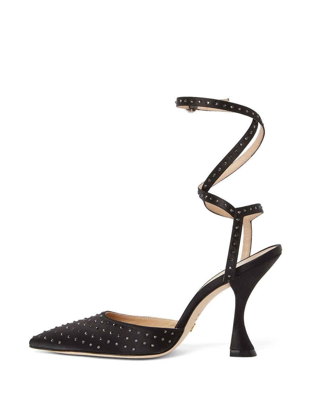 Stuart Weitzman Black Glam Xcurve 100 Wrap Pump