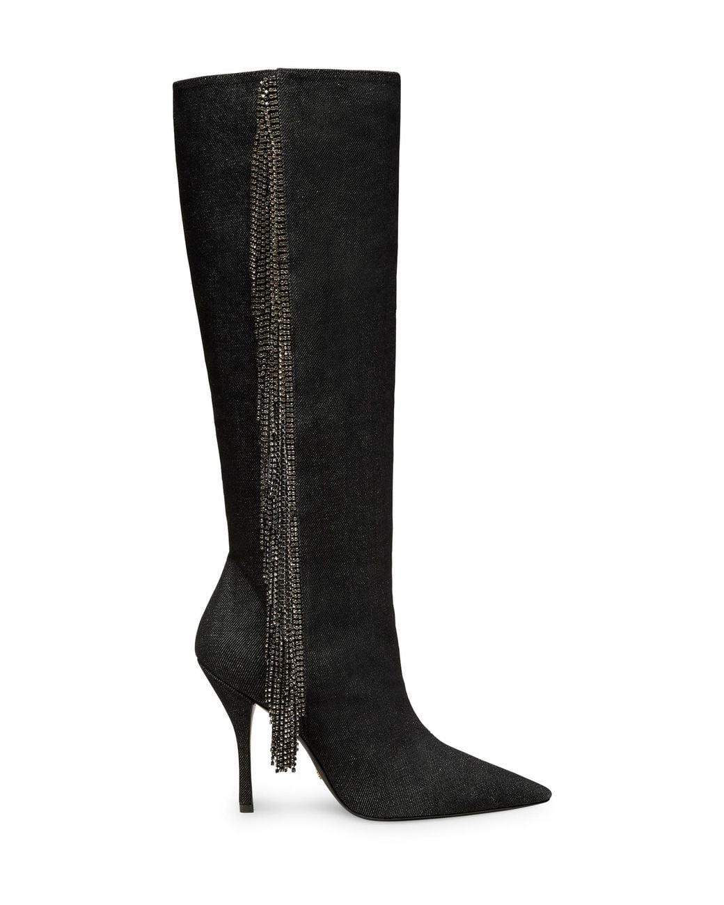 Stuart Weitzman Black Crystal Fringe Boot