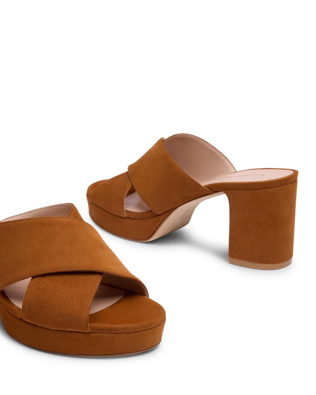 Stuart Weitzman Brown Heeled Mules