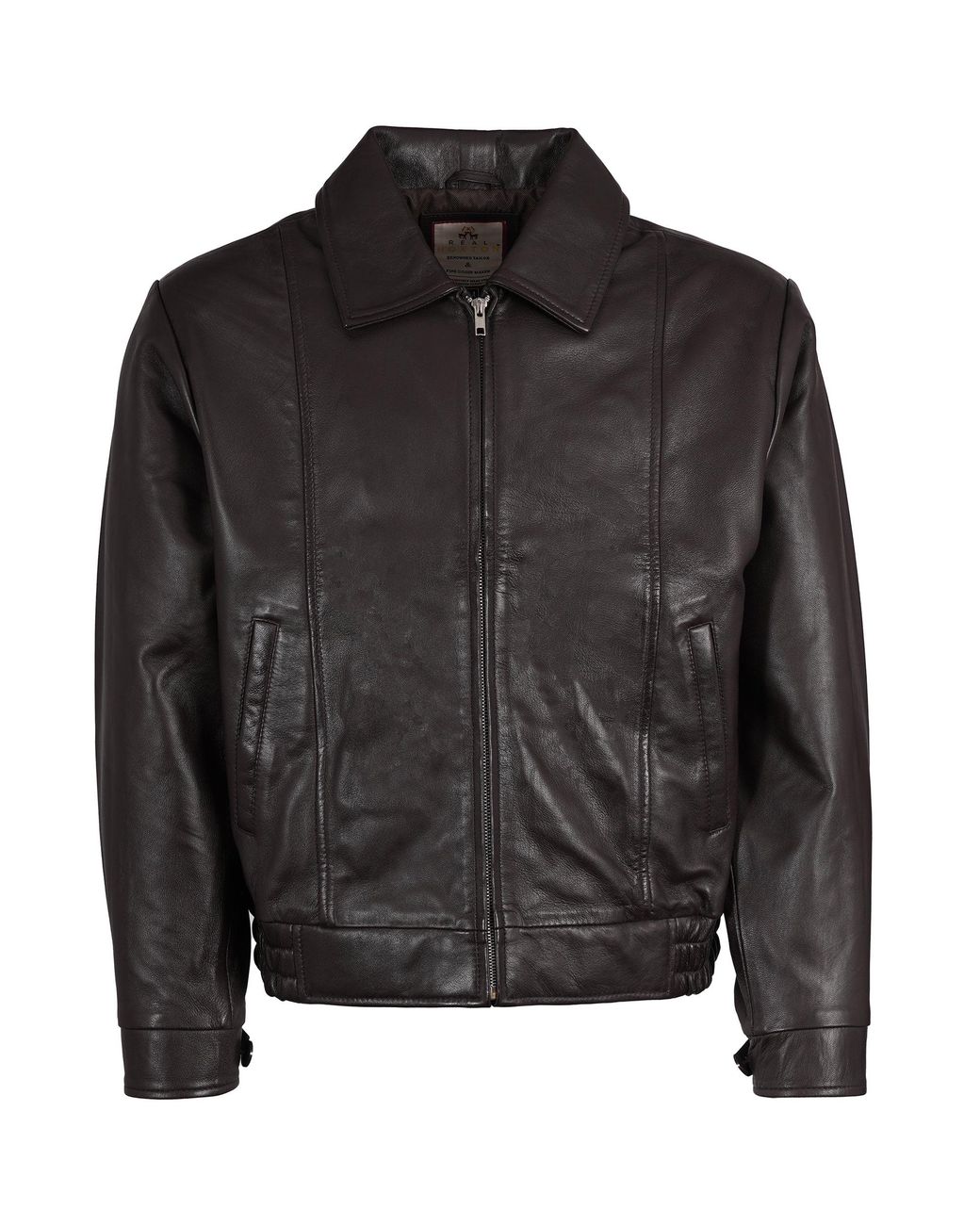 real hoxton Black Leather Gab Jacket for men