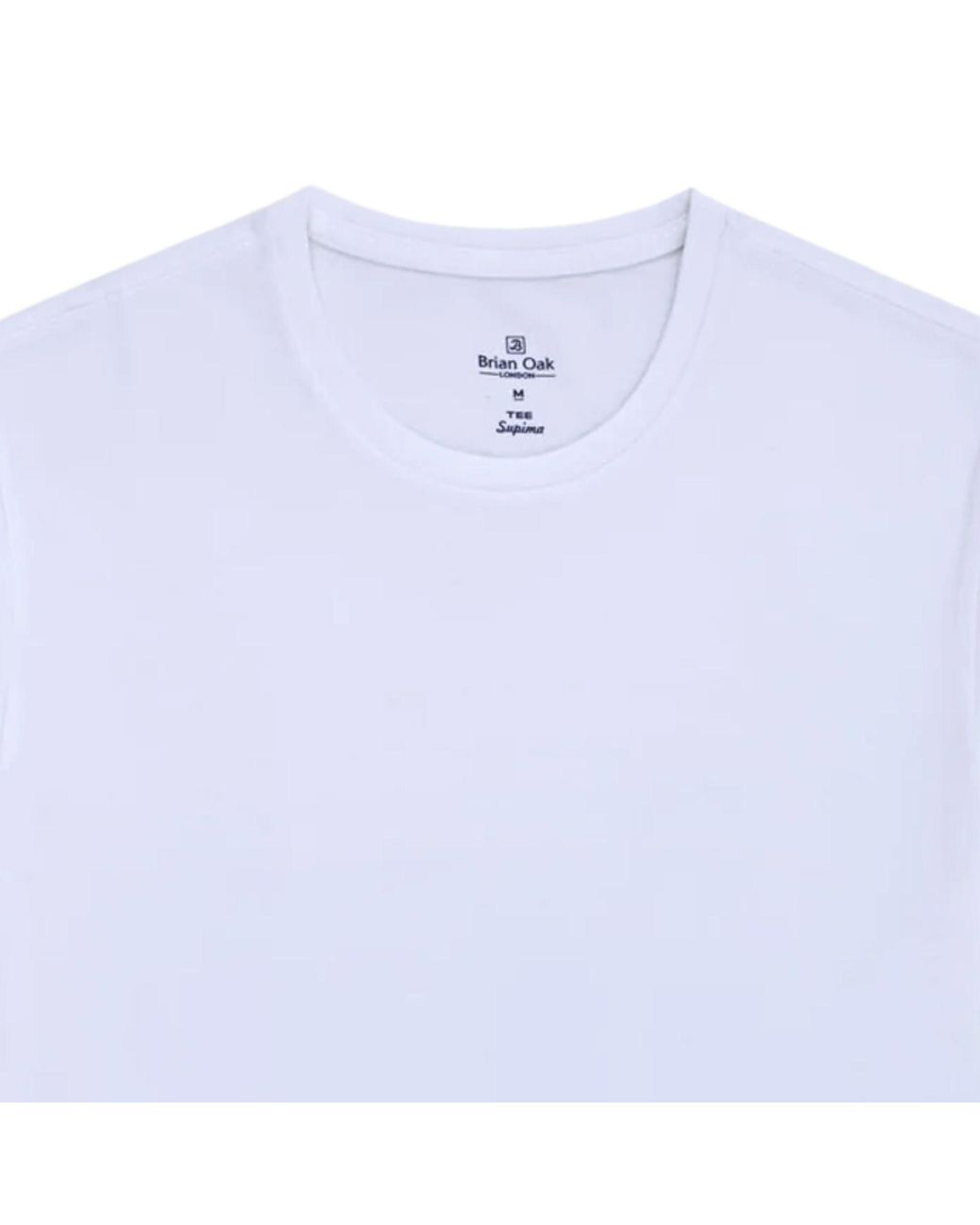 Stuarts London White Brian Oak Pure Supima Cotton T-Shirt for men