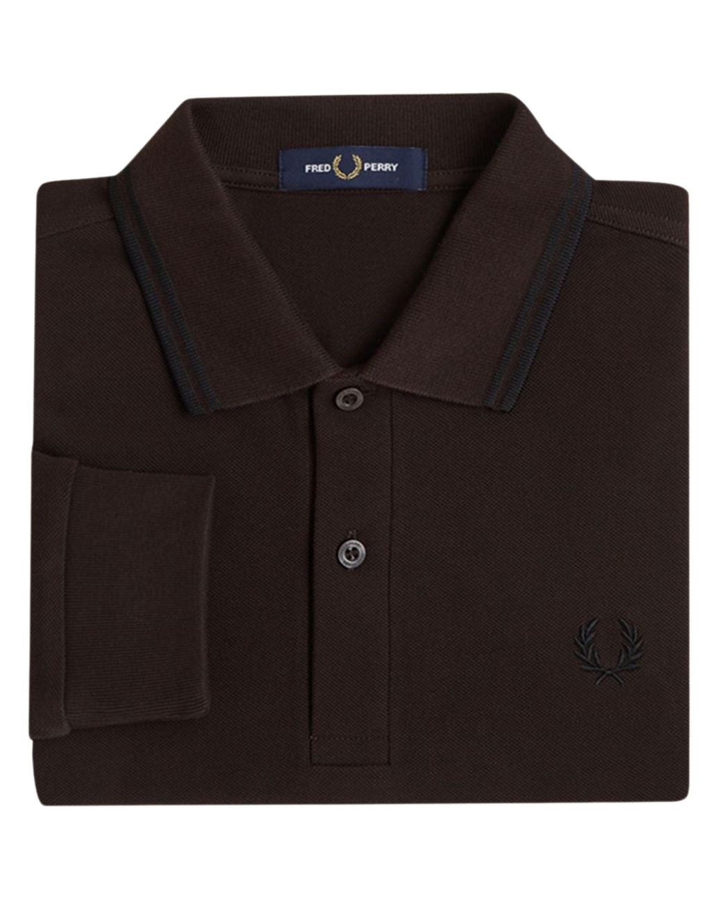 Fred Perry Black Long Sleeve Tipped Shirt for men