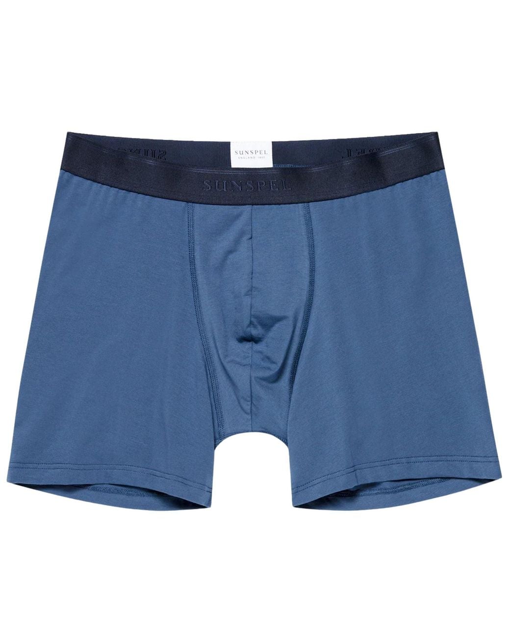 Sunspel Blue Stretch Cotton Boxer Briefs for men