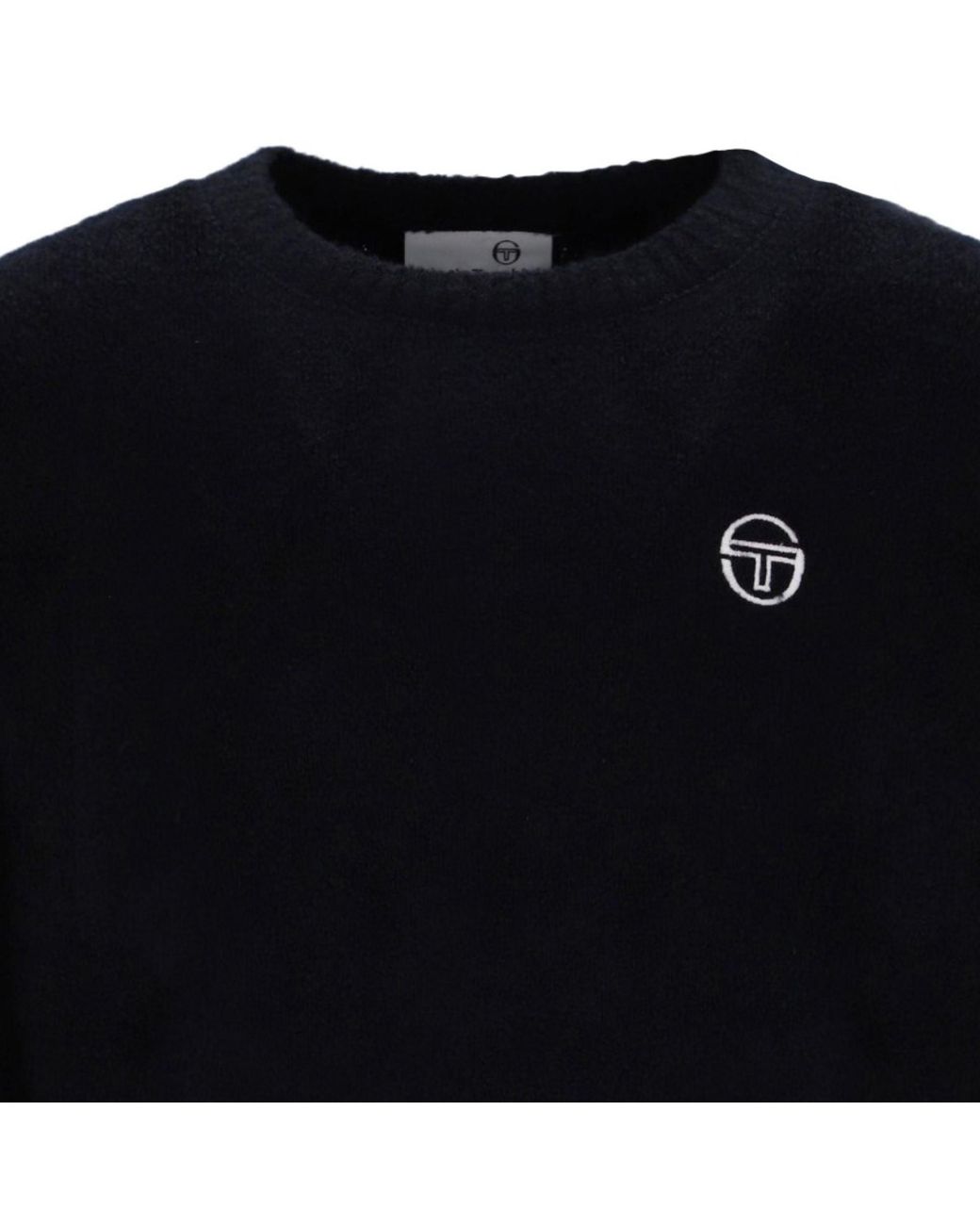 Sergio Tacchini Black Caputo Crewneck Knitted Jumper for men