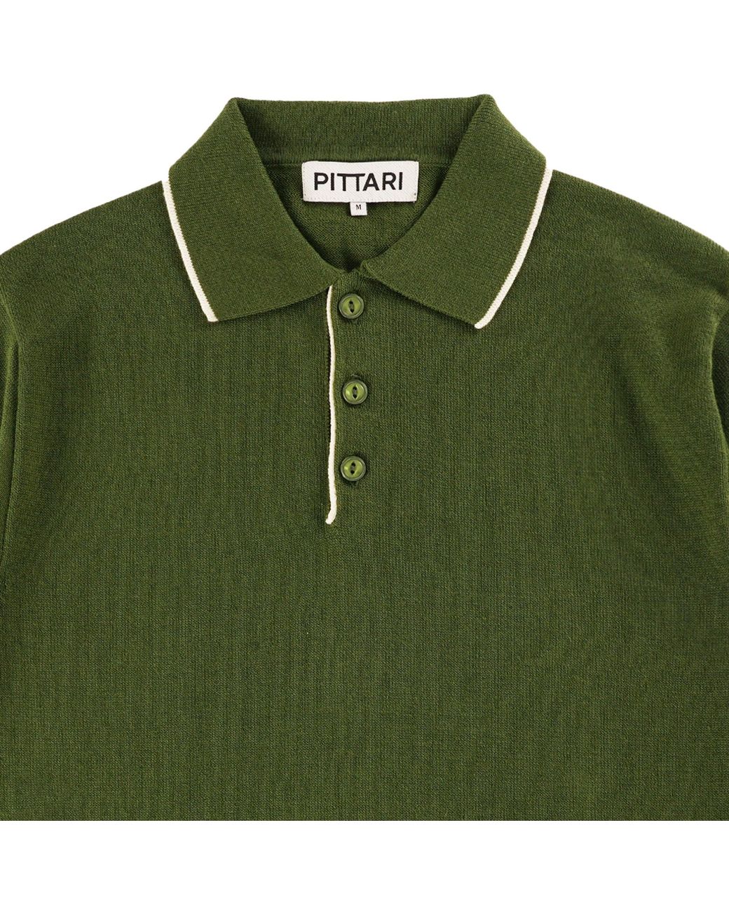 Pittari Green Short Sleeve Polo Tipping for men
